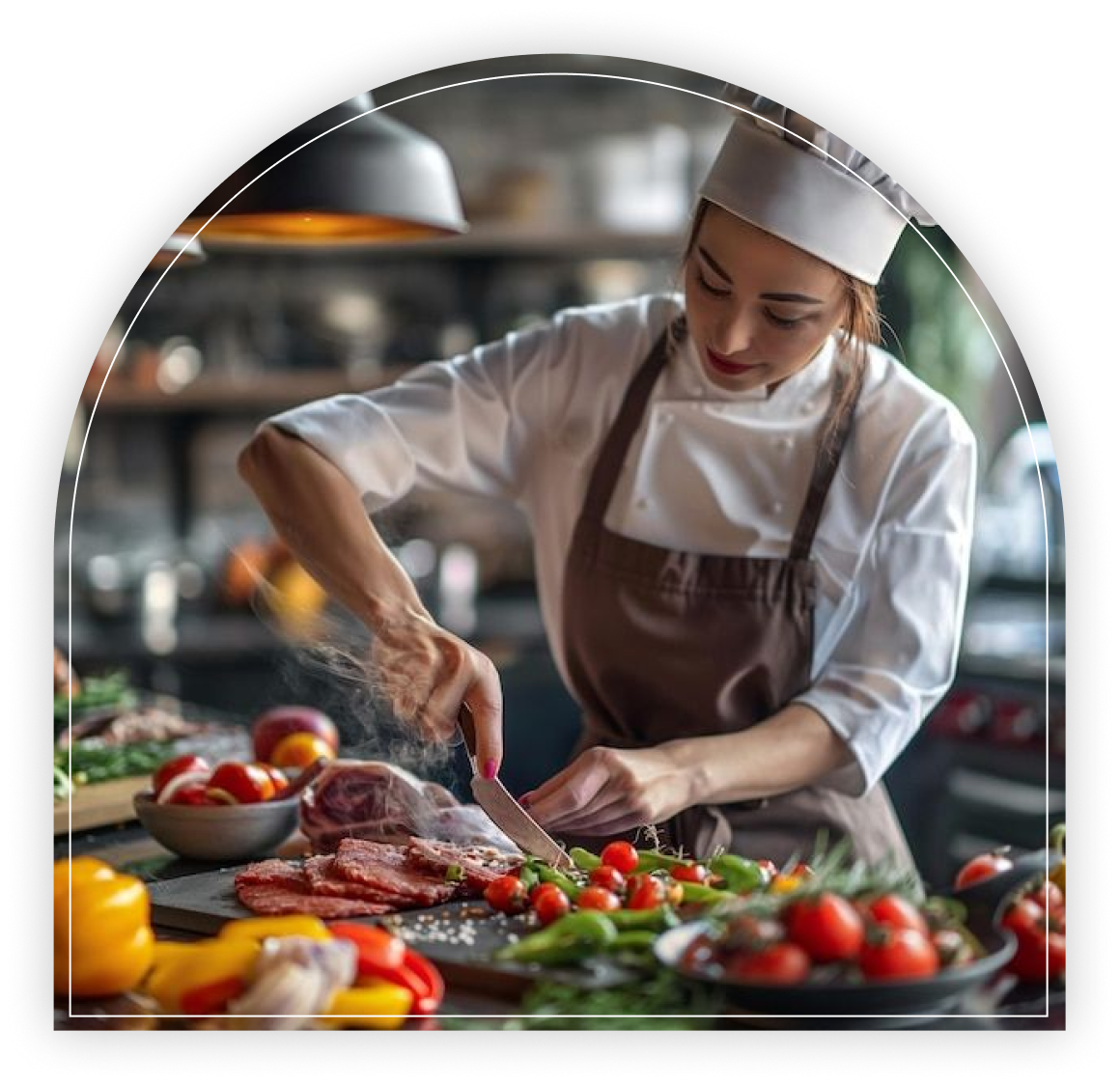 Chef preparing fresh ingredients